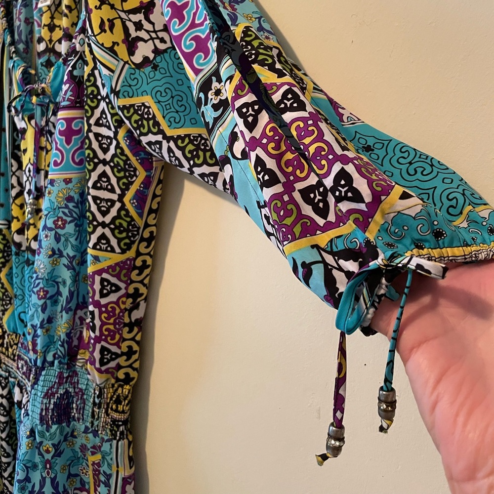 Cache Colorful Patterned Long Sleeve Dress - Picture 10 of 16